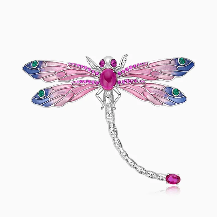 Shining Star Jewelry Manufacturer 925 Sterling Silver Colored Gemstone Dragonfly Brooch Women Shining Star Jewelry 925 Sterling Silver Colored Gemstone Dragonfly Brooch Women