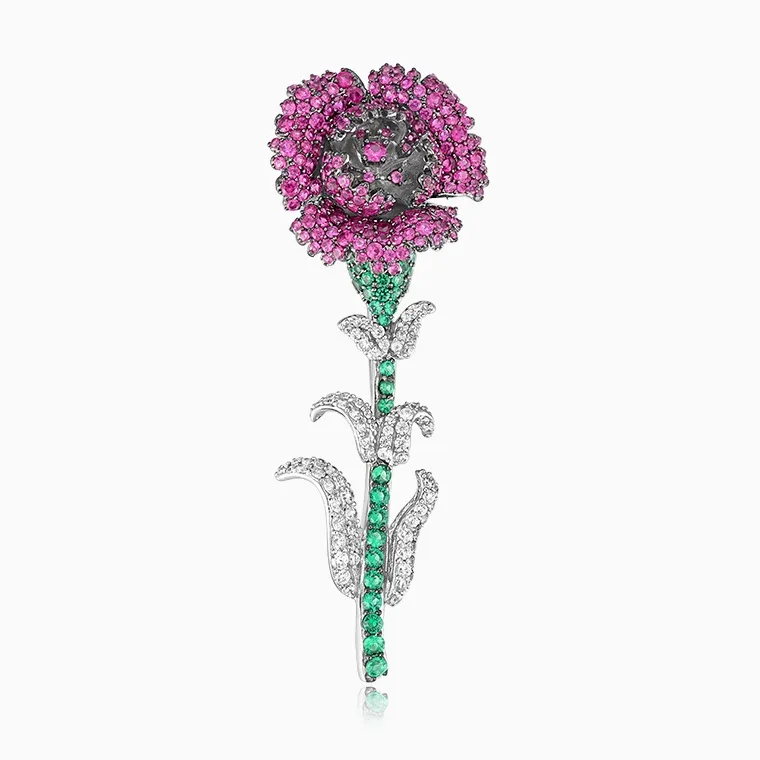 Shining Star Jewelry Elegant Style Colored Zircon 925 Silver Flower Brooch Women Wholesale Shining Star Jewelry Elegant Style Colored Zircon 925 Silver Flower Brooch Women