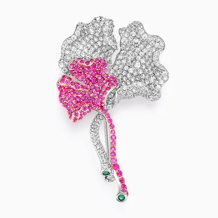 Shining Star Jewelry Manufacturer Elegant Style 925 Silver Colored Zircon Ginkgo Leaf Brooch Shining Star Jewelry Manufacturer Elegant Style 925 Silver Colored Zircon Ginkgo Leaf Brooch