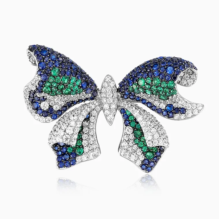 Shining Star Jewelry Women's 925 Sterling Silver Colored Zircon Butterfly Brooch Shining Star Jewelry Women's 925 Sterling Silver Colored Zircon Butterfly Brooch