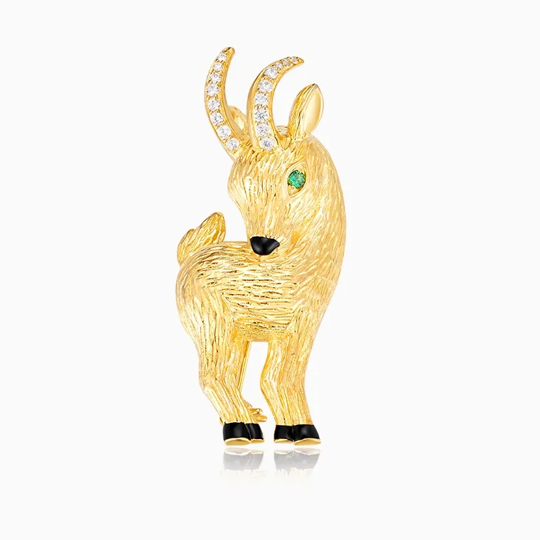 Shining Star Jewelry Manufacturer Trendy 925 Sterling Silver Zircon Little Sheep Brooch Women Shining Star Jewelry Trendy 925 Sterling Silver Zircon Little Sheep Brooch Women